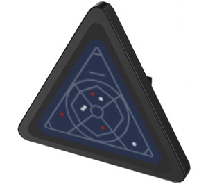 LEGO Triangular Sign with Radar Screen Sticker with Open 'O' Clip (65676)