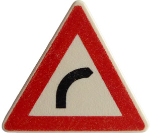 LEGO Triangulaire Sign avec Droite Turn Sign avec clip fendu (30259)