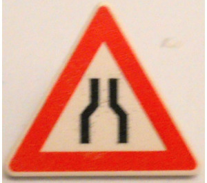 LEGO Triangulär Sign med Road Narrows sign med delat fäste (30259)