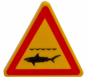 LEGO Triangulaire Sign avec Requin Warning avec clip fendu (30259)