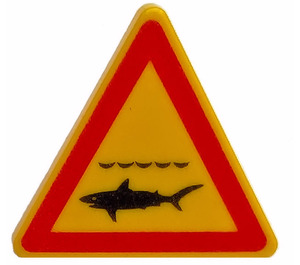 LEGO Triangular Sign with Shark Warning with Split Clip (30259 / 43467)