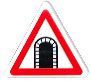 LEGO Триъгълна Sign с Tunnel Sign Стикер с Open 'O' Clip (65676)