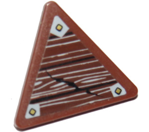 LEGO Triangular Sign with Wood and Brackets Sticker with Split Clip (30259)