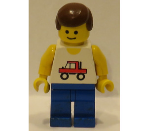 LEGO Trucker con Azul Piernas y Marrón Pelo Minifigura