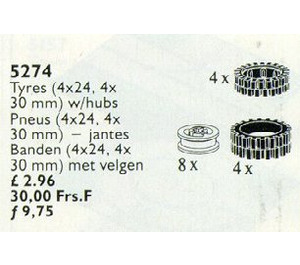 LEGO Tyres with Hubs 24 and 30 mm Set 5274