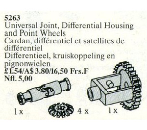 LEGO Universal Joint, Differential Housing and Point Wheels Set 5263
