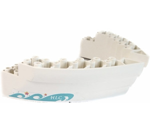 LEGO UpperPart Stem 16 x 12 x 2.33 with "HLC", Stars and Waves (Both Sides) Sticker (14740)