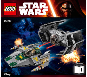 LEGO Vader's TIE Advanced vs. A-wing Starfighter 75150 Istruzioni