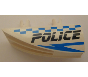 LEGO Vehicle Side Flaring Intake 1 x 4 with Blue Checkered Police Logo - Left (30647)