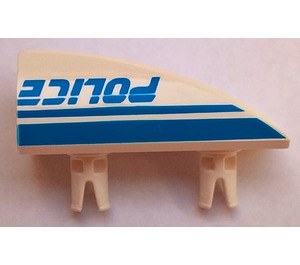 LEGO Vehicle Side Flaring Intake 1 x 4 with Police Blue Line Pattern Left (30647 / 48122)