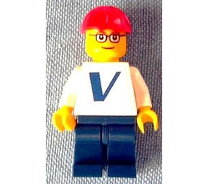 LEGO Vestas Engineer with Glasses with Vestas Logo Sticker Minifigure