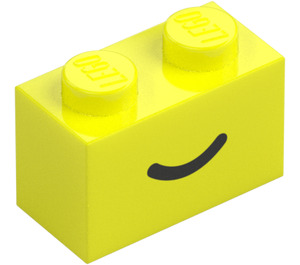 LEGO Vibrant Yellow Brick 1 x 2 with Smile with Bottom Tube (102574 / 102701)