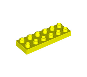 LEGO Jaune vif Duplo assiette 2 x 6 (98233)