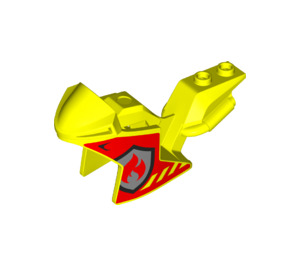 LEGO Vibrant Yellow Motorcycle Fairing with Fire Badge Logo (18895 / 84310)
