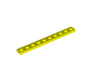 LEGO Jaune vif assiette 1 x 10 (4477)