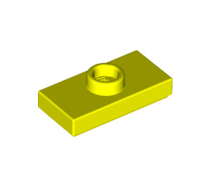 LEGO Leuchtendes Gelb Platte 1 x 2 mit 1 Stud (mit Nut und unterem Bolzenhalter) (15573)