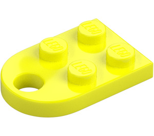 LEGO Vibrant Yellow Plate 2 x 3 with Rounded End and Pin Hole (3176)