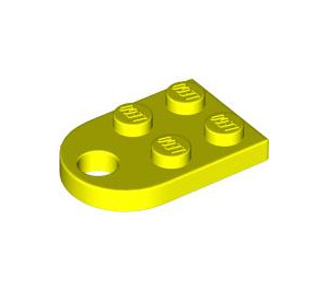 LEGO Leuchtendes Gelb Platte 2 x 3 mit Gerundet Ende und Stift Loch (3176)
