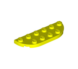 LEGO Vibrant Yellow Plate 2 x 6 with Rounded Corners (18980)
