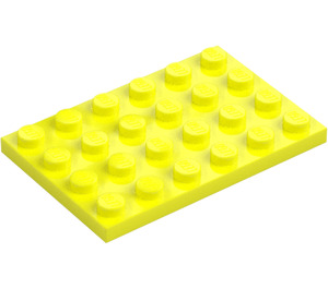 LEGO Levendig geel Plaat 4 x 6 (3032)