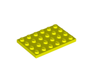 LEGO Jaune vif assiette 4 x 6 (3032)