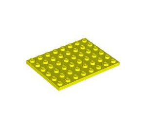 LEGO Leuchtendes Gelb Platte 6 x 8 (3036)