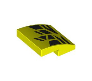 LEGO Leuchtendes Gelb Steigung 2 x 2 Gebogen mit Schwarz Scales (15068 / 101401)