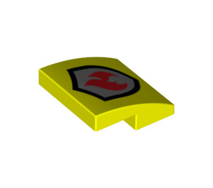 LEGO Jaune vif Pente 2 x 2 Incurvé avec Feu Badge logo (15068 / 84783)