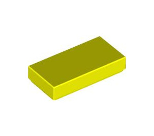 LEGO Leuchtendes Gelb Fliese 1 x 2 mit Nut (3069 / 30070)