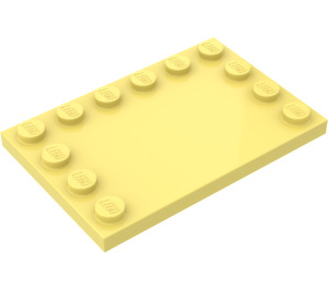 LEGO Kraftig gul Flise 4 x 6 med knops på 3 Edges (6180)