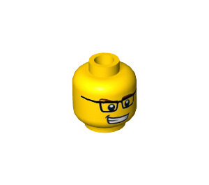 LEGO Video Game Guy Head with Glasses and Open Mouth Smirk (Recessed Solid Stud) (3626 / 18191)