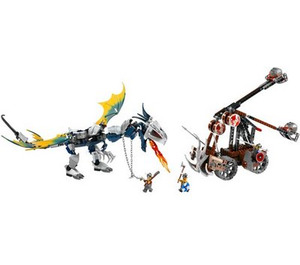 LEGO Viking Double Catapult vs. the Armored Ofnir Dragon Set 7021