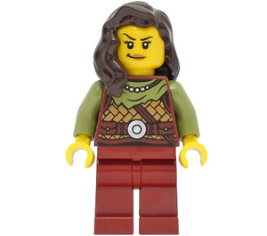 LEGO Viking Kvinne med Mørk rød Ben Minifigur