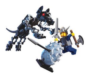 LEGO Viking Warrior challenges the Fenris Wolf Set 7015