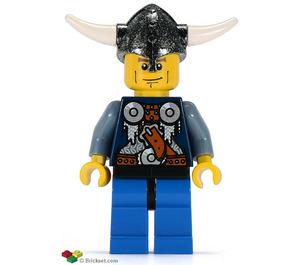 LEGO Viking Warrior jossa Angry Kasvot ja Chin Dimple Minihahmo