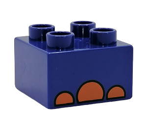 LEGO Violet Duplo Brick 2 x 2 with Toes (3437)