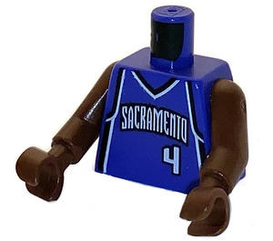 LEGO Paars (violet) NBA Chris Webber, Sacramento Kings Torso