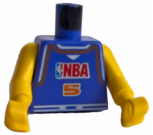 LEGO Violett NBA player, Number 5 Torso mit Gelb Arme