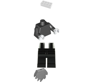 LEGO Voldemort Minihahmo Pimeässä hohtava tummanvihreä pää, Kivenharmaa viitta