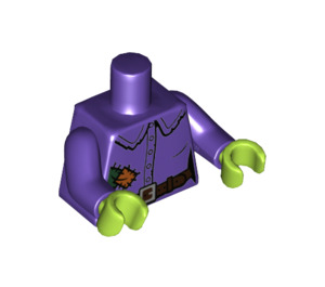 LEGO Wacky Witch Minifig Torso with Dark Purple Arms and Lime Hands (973 / 88585)