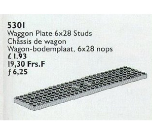 LEGO Wagon / Carriage Plate 6 x 28, Grey Set 5301