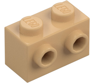 LEGO Beige caldo Mattoncino 1 x 2 con Bottoncini su Uno Lato (11211)