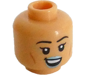 LEGO Warm Tan Elf Bard Female Head (Safety Stud) (3274)