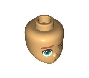 LEGO Warm Tan Female Minidoll Head with Decoration (92198 / 105955)