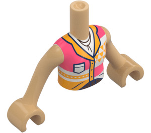 LEGO Varm Brun Liann med Koral og orange Skjorte og Flares Friends Torso (73141 / 92456)