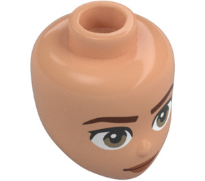 LEGO Beige Doux Minidoll Tête avec Olive Gren Yeux (92198)