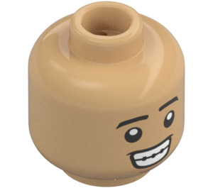 LEGO Warm Tan Minifigure Head with Decoration (Recessed Solid Stud) (3274)