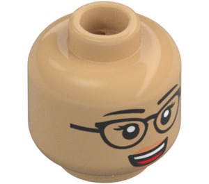 LEGO Warm Tan Minifigure Head with Decoration (Recessed Solid Stud) (3274)