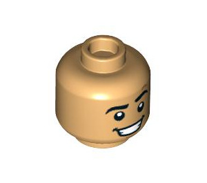 LEGO Warm Tan Minifigure Head with Decoration (Recessed Solid Stud) (3626 / 100325)