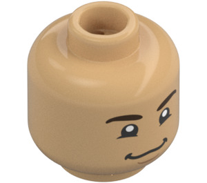 LEGO Warm bruin Minifiguur Hoofd met Decoratie (Verzonken solide nop) (3626 / 100329)